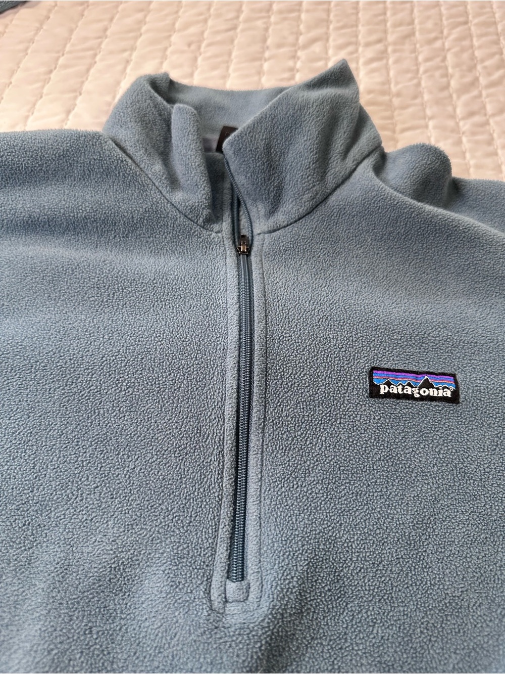 Patagonia Men’s Micro D 1/4 Zip Teal Blue Fleece Winter Pullover Sweater Size S - Picture 10 of 14